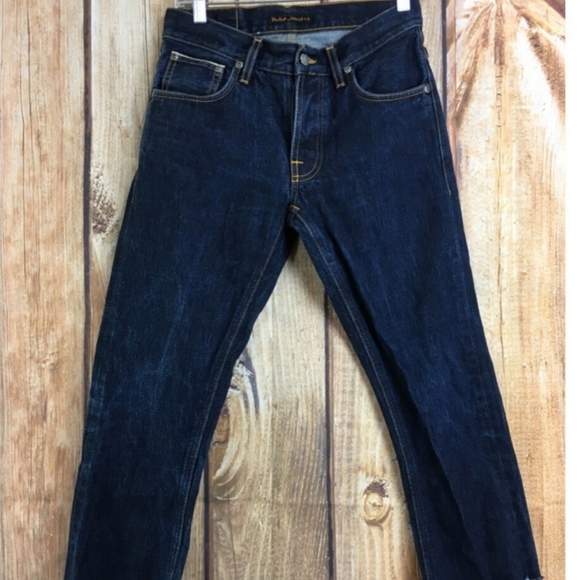 🐞NUDIE JEANS Grim Tim Dry Edged Selvage denim 28/26 Unisex (make an Offer!!) - Picture 1 of 8